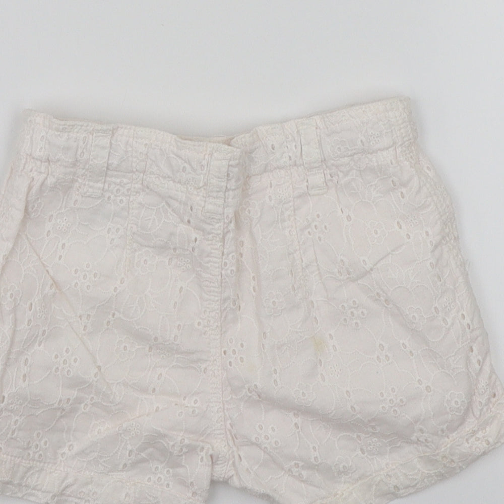 H&M Girls White Floral  Cropped Trousers Size 24 Months