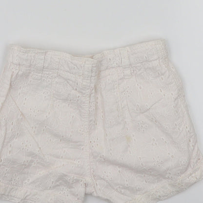 H&M Girls White Floral  Cropped Trousers Size 24 Months