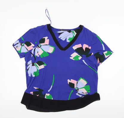 Womens UK Size 12 Marks and Spencer Blue Basic T-Shirt