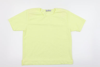 Womens UK Size 14 Pure & Natural Yellow Basic T-Shirt