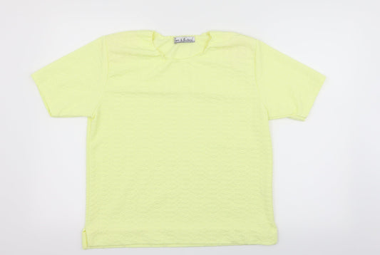 Womens UK Size 14 Pure & Natural Yellow Basic T-Shirt