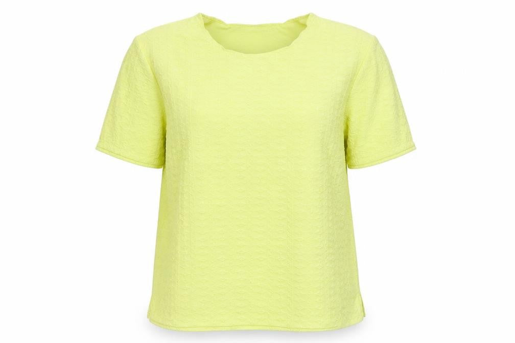 Womens UK Size 14 Pure & Natural Yellow Basic T-Shirt