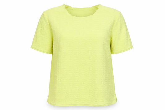 Womens UK Size 14 Pure & Natural Yellow Basic T-Shirt