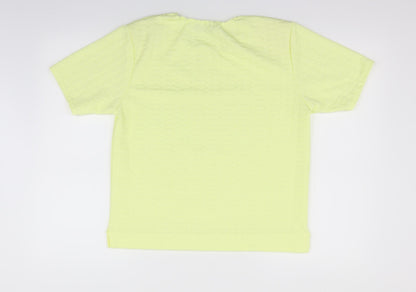 Womens UK Size 14 Pure & Natural Yellow Basic T-Shirt