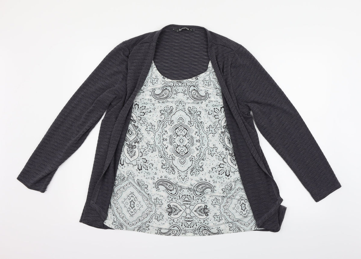 Bonmarché Womens Grey Pullover Jumper Size 14
