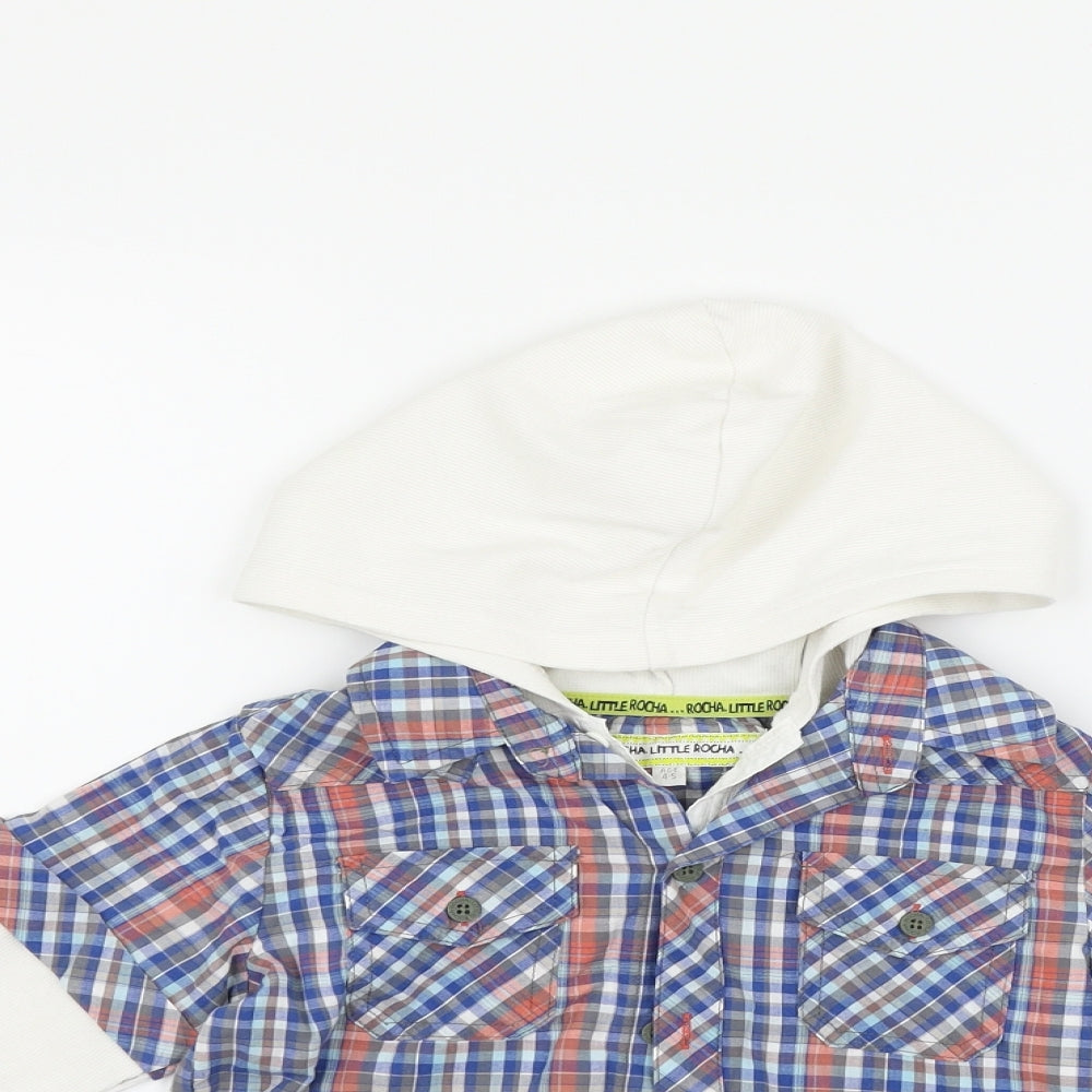 Rocha John Rocha Girls Blue Check  Jacket  Size 4-5 Years