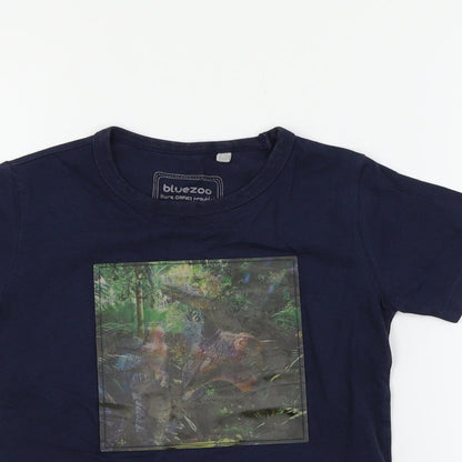 Blue Zoo Boys Blue   Basic T-Shirt Size 5-6 Years  - DINOSAUR