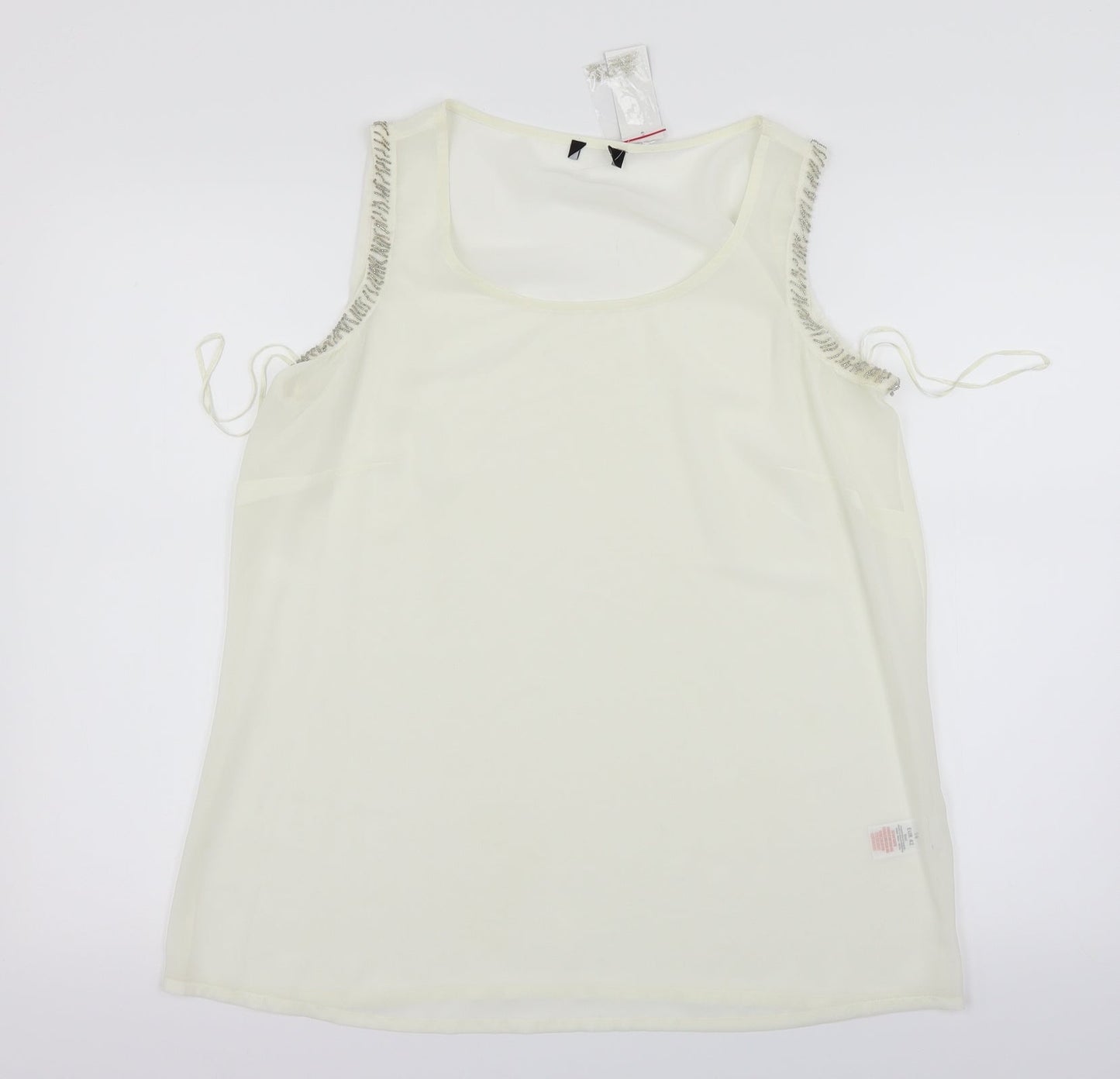 Womens UK Size 14 Preworn White Basic Tank
