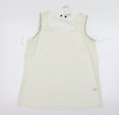 Womens UK Size 14 Preworn White Basic Tank