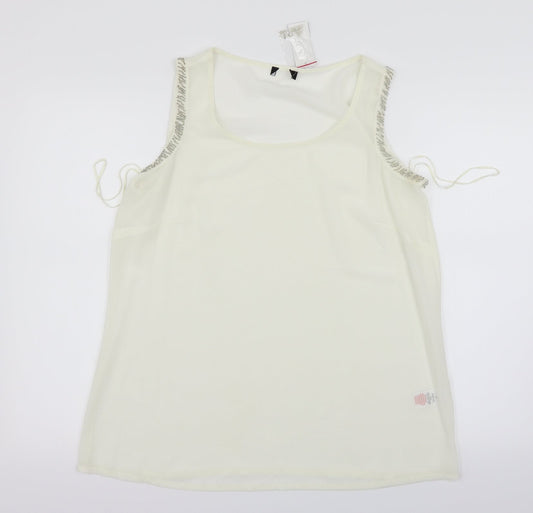 Womens UK Size 14 Preworn White Basic Tank