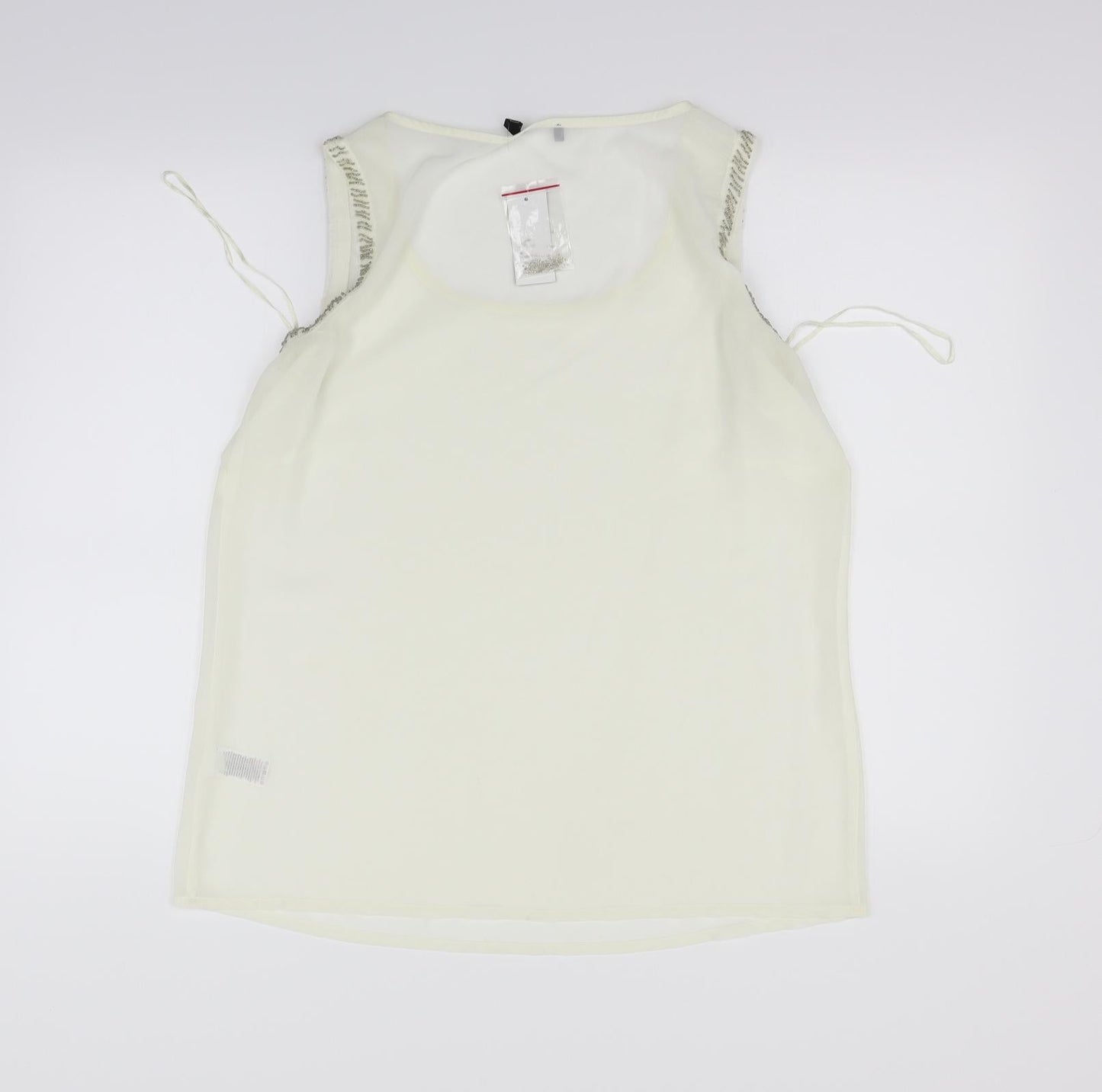 Womens UK Size 14 Preworn White Basic Tank