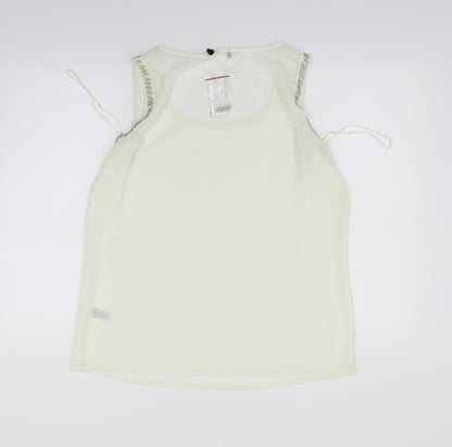 Womens UK Size 14 Preworn White Basic Tank