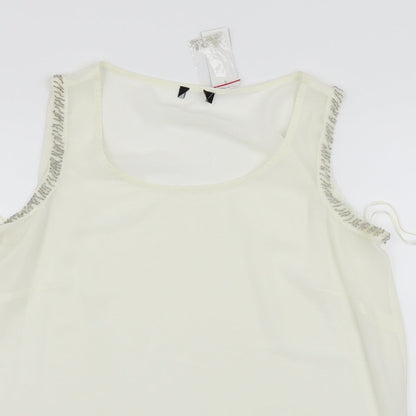 Womens UK Size 14 Preworn White Basic Tank