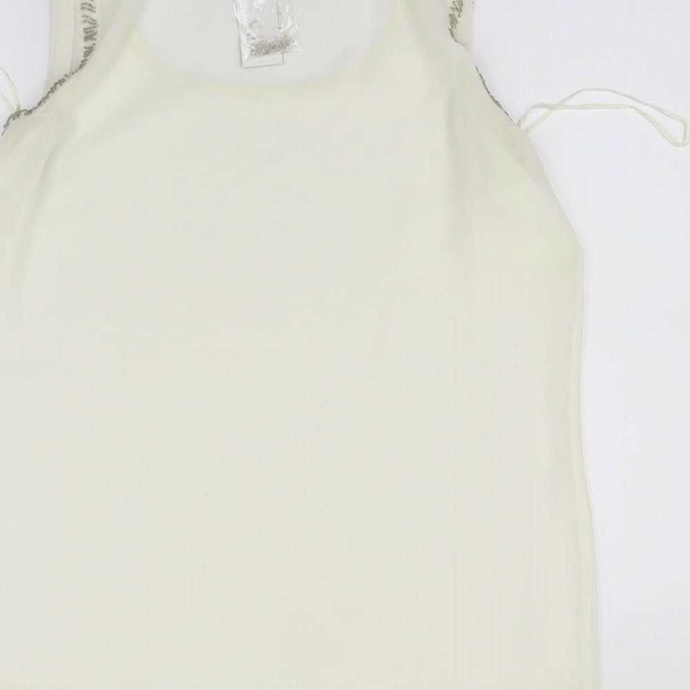 Womens UK Size 14 Preworn White Basic Tank
