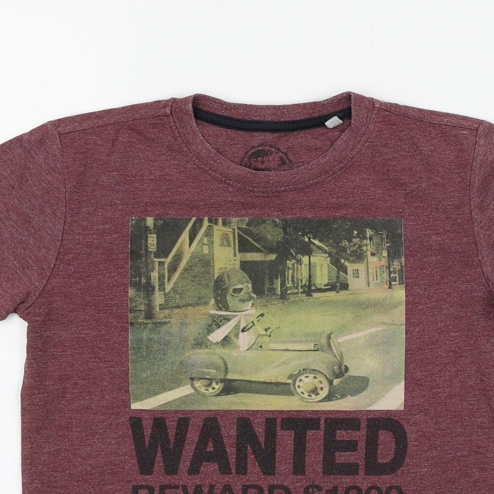 Debehams Girls Purple   Basic T-Shirt Size 6-7 Years  - DOG IN CAR