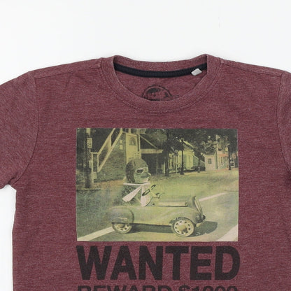 Debehams Girls Purple   Basic T-Shirt Size 6-7 Years  - DOG IN CAR