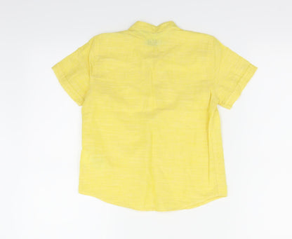 LC Waikiki Girls Yellow Houndstooth  Basic Blouse Size 5-6 Years