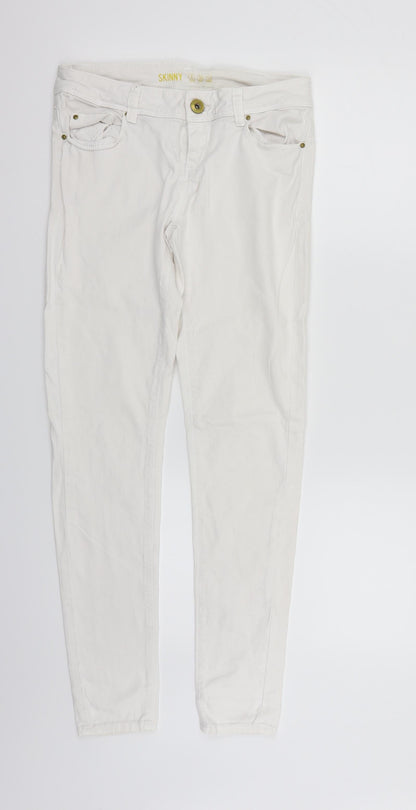 Womens UK Size 8 deniem & co Regular Fit Skinny White Jeans