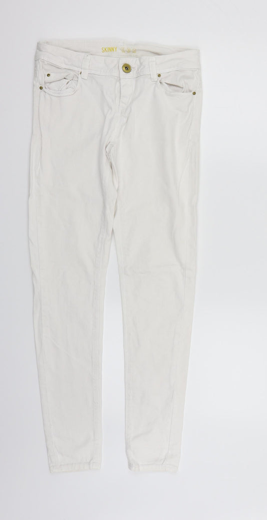 Womens UK Size 8 deniem & co Regular Fit Skinny White Jeans
