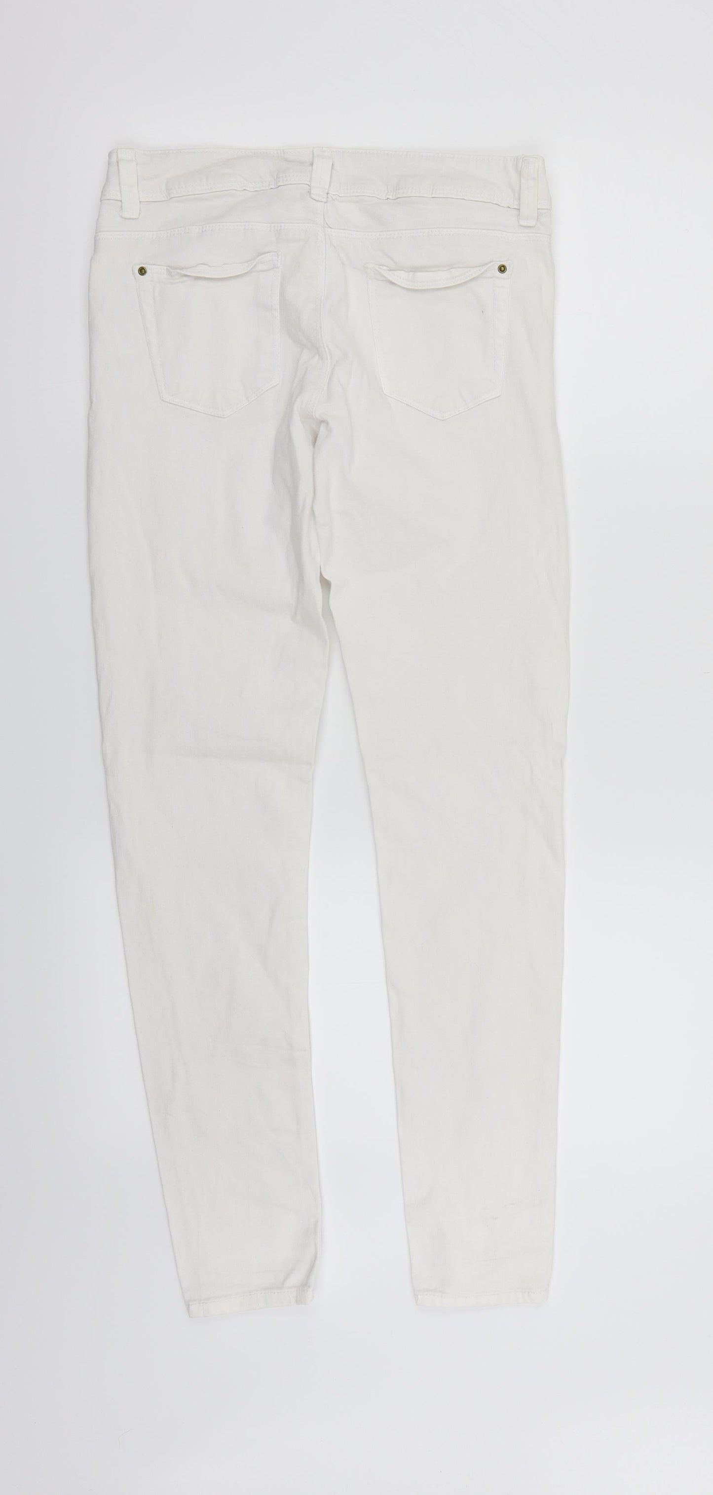 Womens UK Size 8 deniem & co Regular Fit Skinny White Jeans