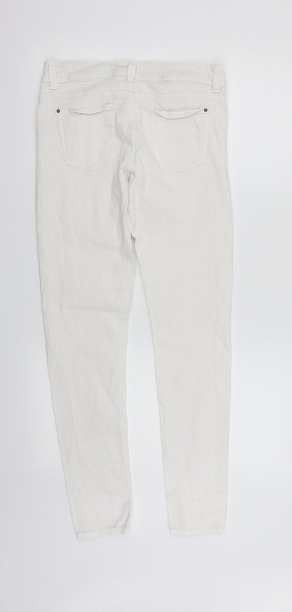 Womens UK Size 8 deniem & co Regular Fit Skinny White Jeans