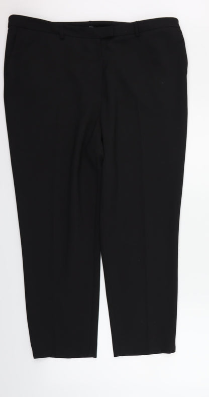 Womens UK Size 18 M&Co Regular Fit  Black Trousers