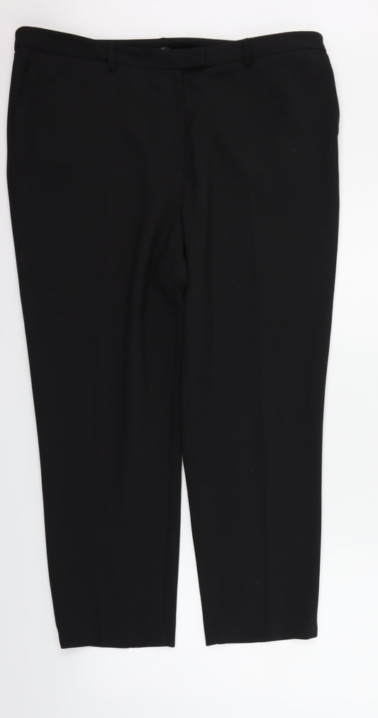 M&Co Womens Black   Trousers  Size 18 L26 in