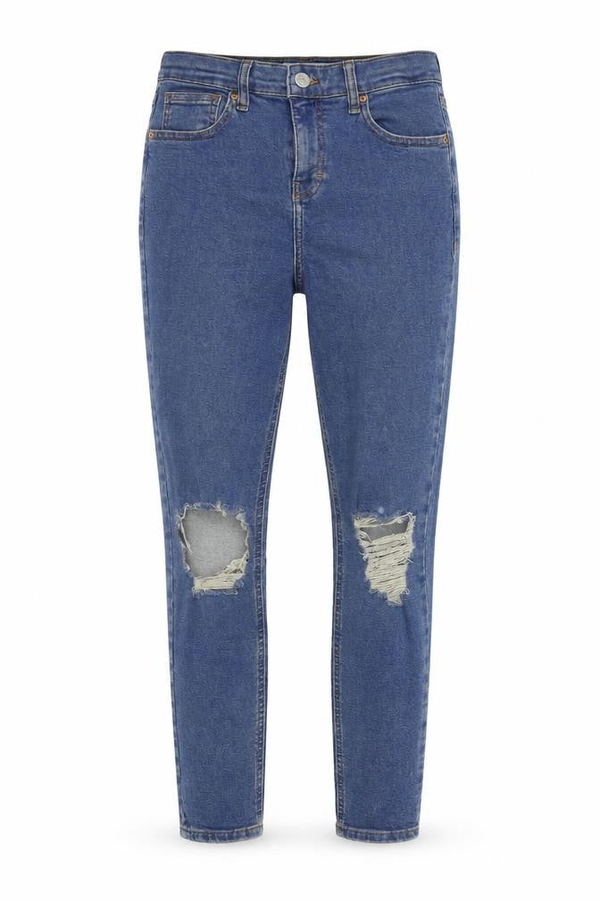 Womens UK Size M Topshop Regular Fit Straight Blue Jeans