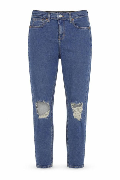Womens UK Size M Topshop Regular Fit Straight Blue Jeans