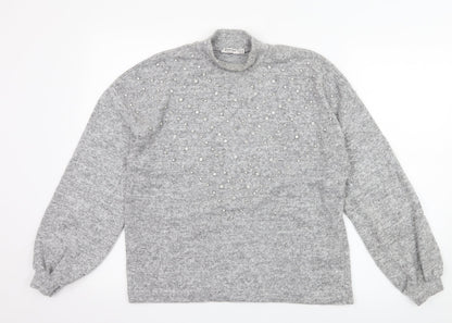 Stradivarius Womens Grey  Jersey Pullover Jumper Size M
