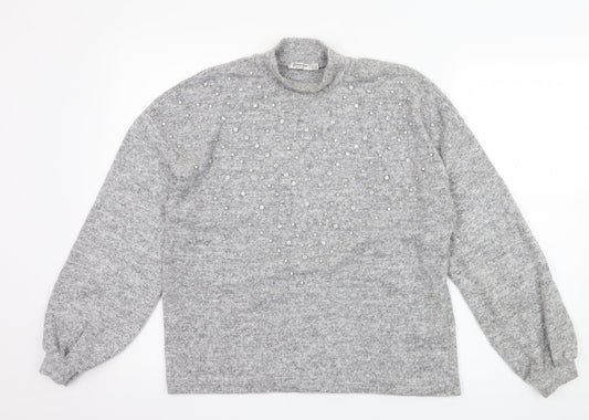 Stradivarius Womens Grey  Jersey Pullover Jumper Size M