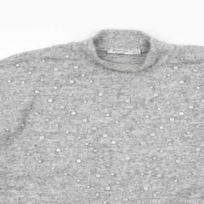 Stradivarius Womens Grey  Jersey Pullover Jumper Size M