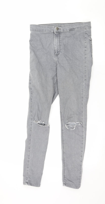 Topshop Womens Grey  Denim Skinny Jeans Size 28 in L26 in