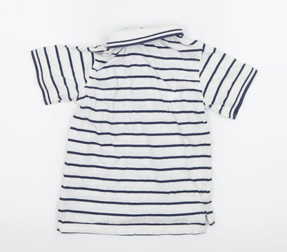 George Boys White Striped Jersey Basic T-Shirt Size 5-6 Years