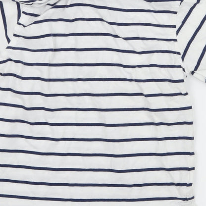 George Boys White Striped Jersey Basic T-Shirt Size 5-6 Years