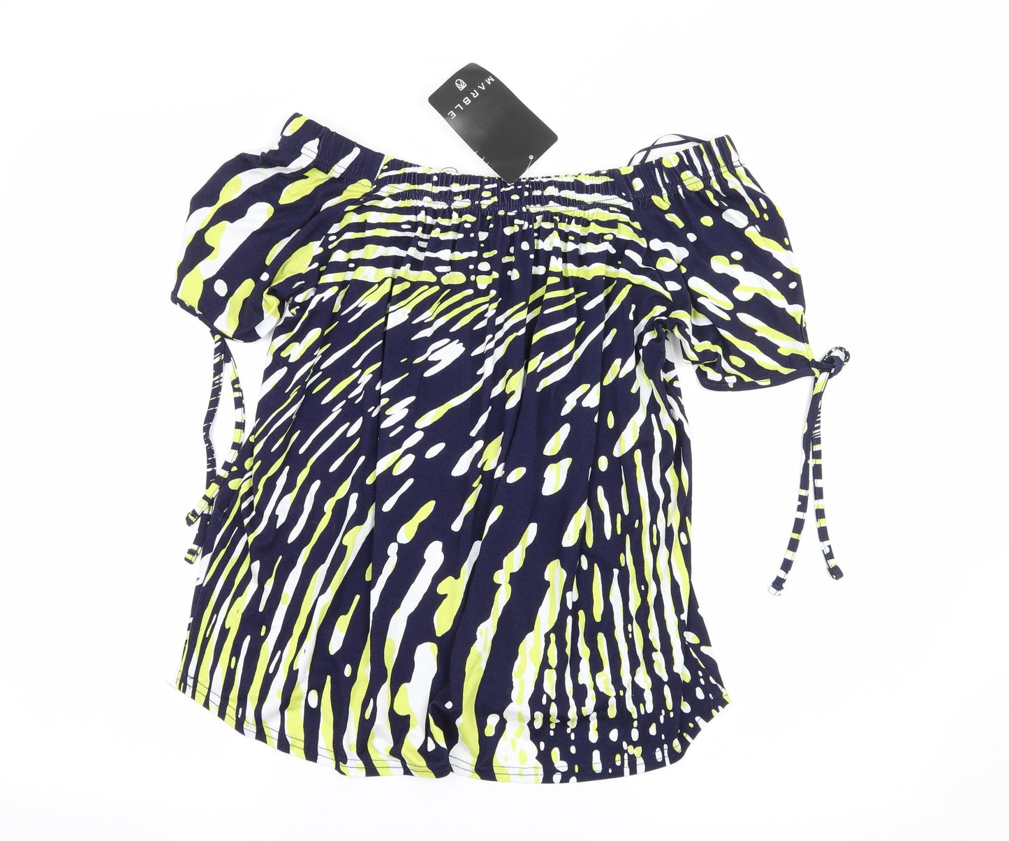 Womens UK Size S Marble Blue Basic Blouse