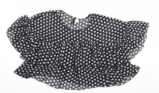 Divided by H&M Womens Beige Polka Dot  Basic Blouse Size 10