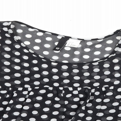 Divided by H&M Womens Beige Polka Dot  Basic Blouse Size 10