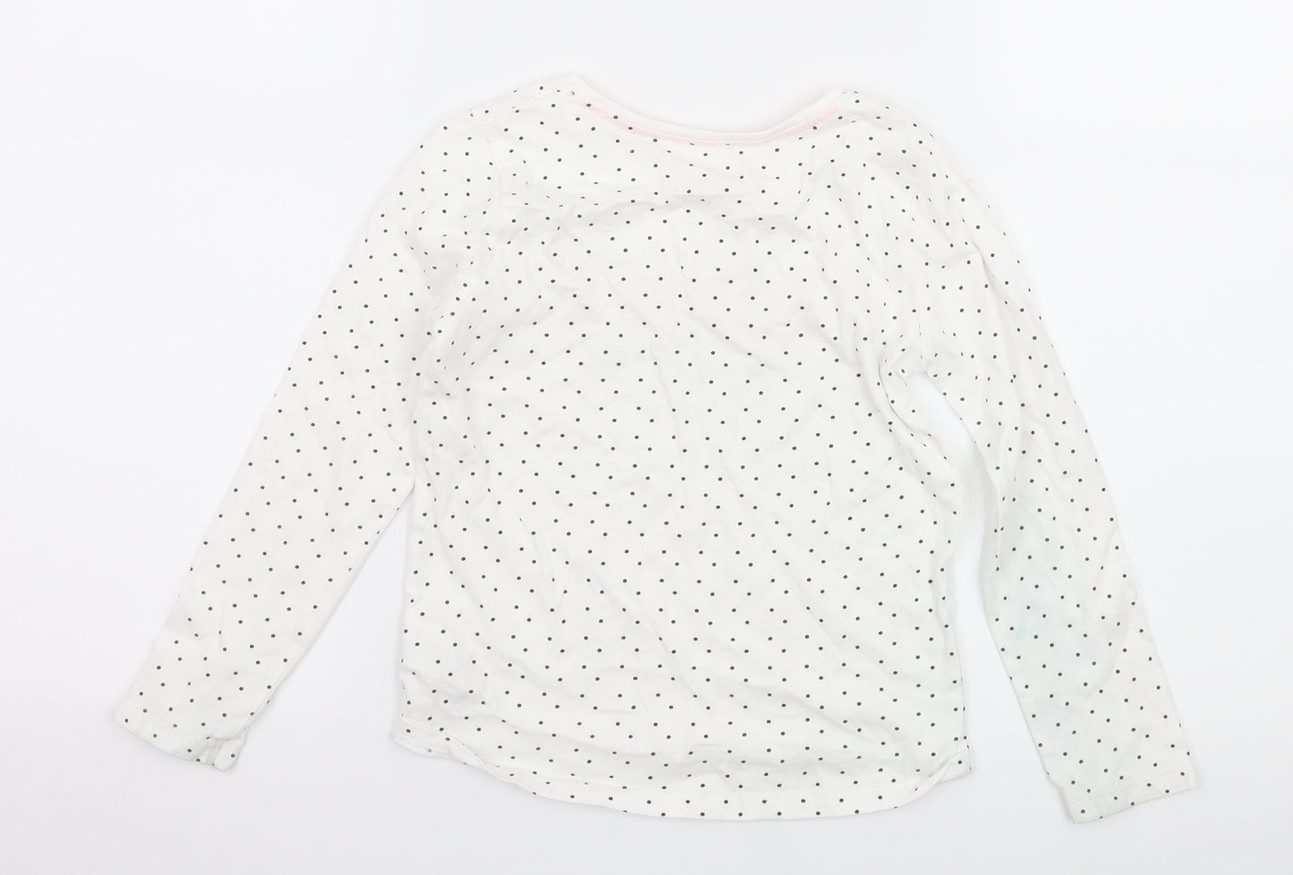 Primakr Girls White Polka Dot Jersey Basic T-Shirt Size 5-6 Years  - Love yourself