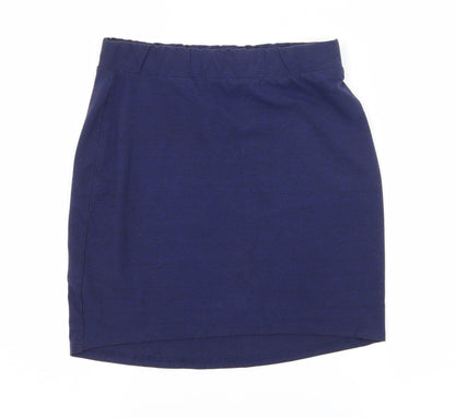 H&M Womens Blue  Jersey A-Line Skirt Size S