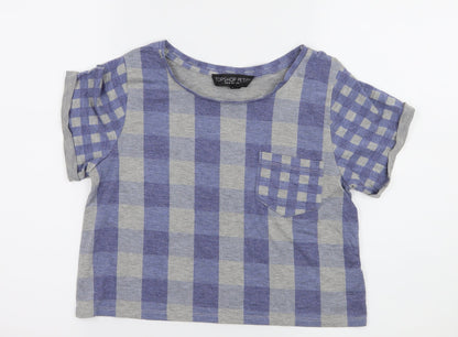 Womens UK Size 6 Topshop Blue Basic T-Shirt