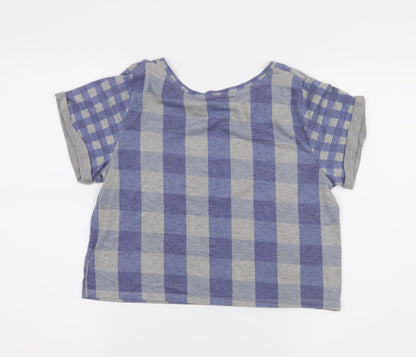 Womens UK Size 6 Topshop Blue Basic T-Shirt