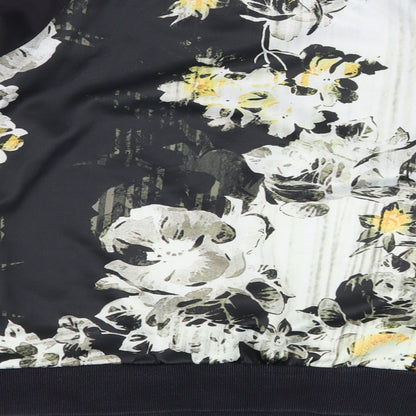 Girls On Film Womens Black Floral Jersey Pullover Sweatshirt Size 8