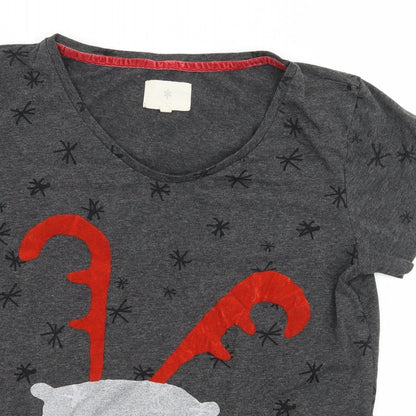 NEXT Womens Grey Solid Jersey Top Pyjama Top Size S  - Christmas Polar Bear