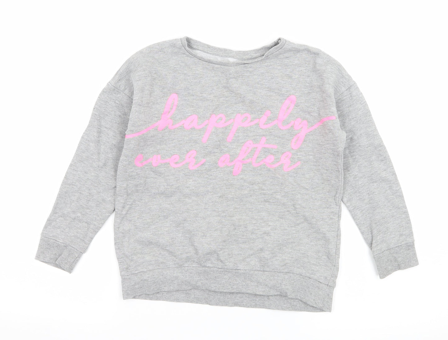 Blue Zoo Girls Grey  Jersey Pullover Sweatshirt Size 7-8 Years  - Happily Ever After
