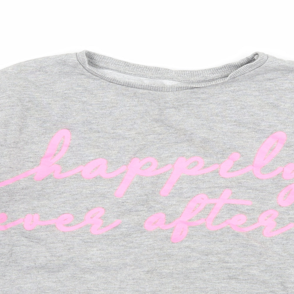 Blue Zoo Girls Grey  Jersey Pullover Sweatshirt Size 7-8 Years  - Happily Ever After