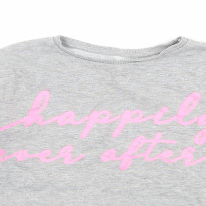 Blue Zoo Girls Grey  Jersey Pullover Sweatshirt Size 7-8 Years  - Happily Ever After