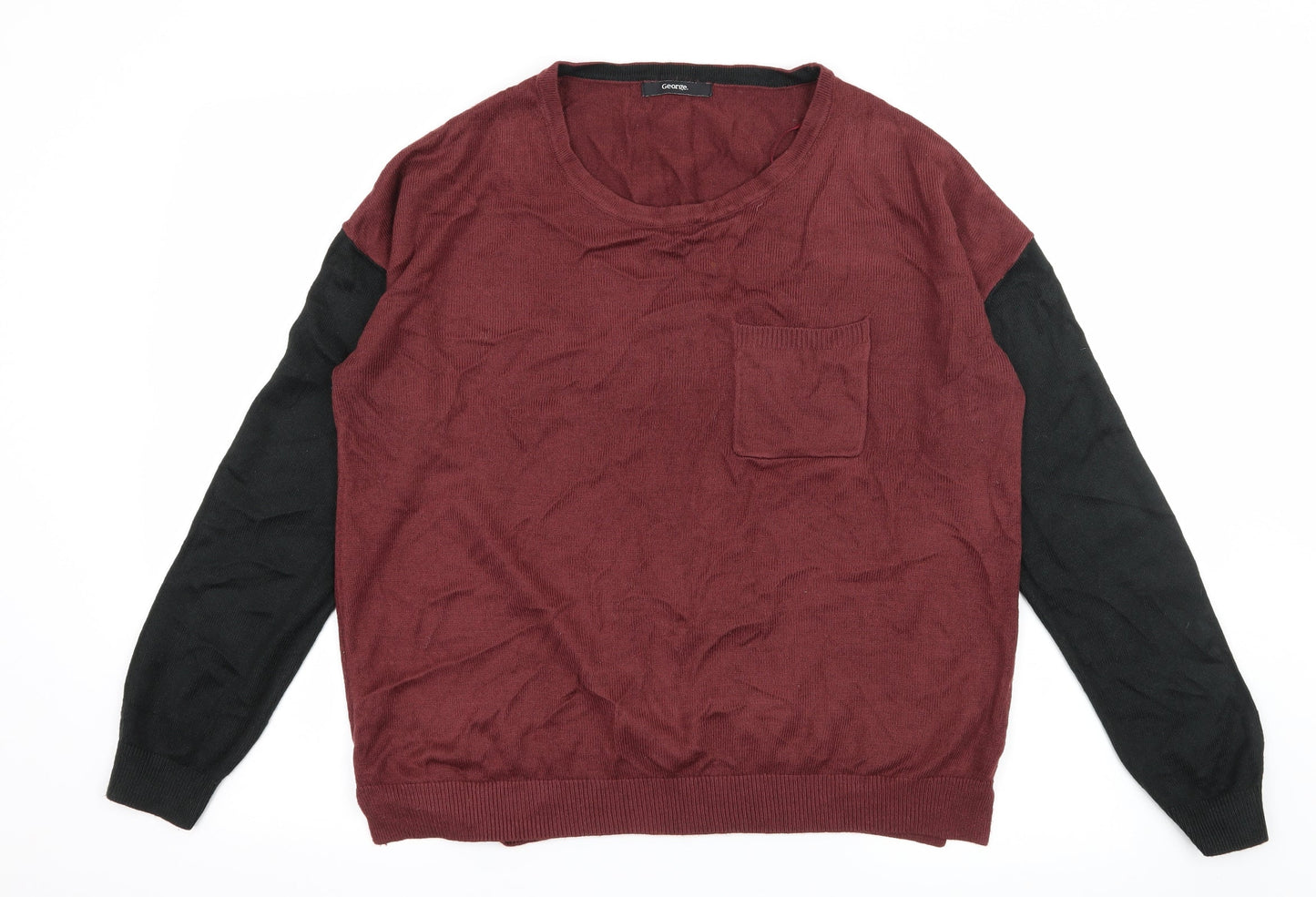 George Womens Red  Knit Pullover Jumper Size 14