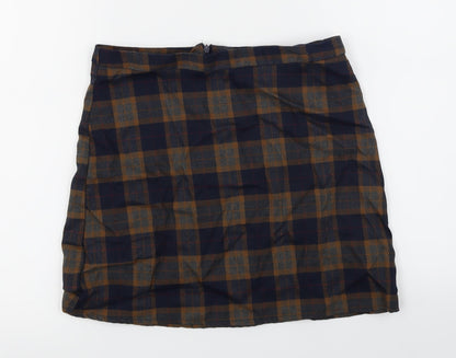 Primark  Womens Blue Check  A-Line Skirt Size 10