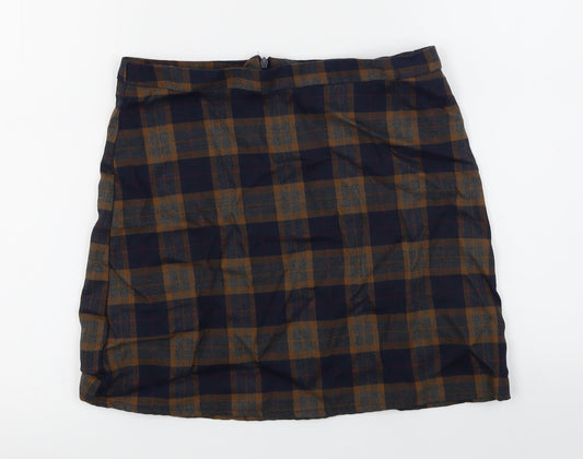 Primark  Womens Blue Check  A-Line Skirt Size 10